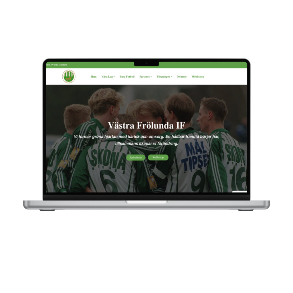 Hemsida Projekt Västra Frölunda IF - Digital Marknadsföringsbyrå